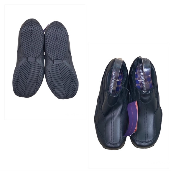Grabbers NWT Black Leather Unisex Slip On Slip Resistant Work Shoes - Picture 3 of 14